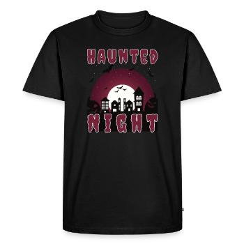 "Haunted Night", Ville Hantée pour Halloween - T-shirt Premium bio Homme - noir - Devant - Nico (187cm)