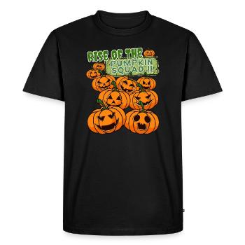 "Pumpkin Squad", Eveil des Citrouilles Halloween - T-shirt Premium bio Homme - noir - Devant - Nico (187cm)