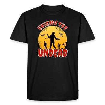 "Unleash the Undead", Horde Zombies - T-shirt Premium bio Homme - noir - Devant - Nico (187cm)
