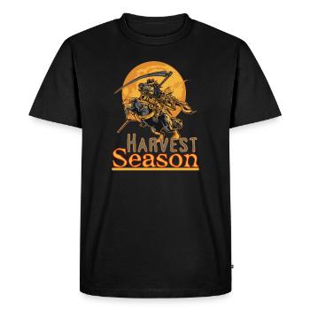 "Harvest Season", chasse au bonbons pour Halloween - T-shirt Premium bio Homme - noir - Devant - Nico (187cm)