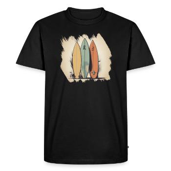 Planche de surf, Supboard, SUP, Plage, Tropical, Mer, Palm - T-shirt Premium bio Homme - noir - Devant - Nico (187cm)