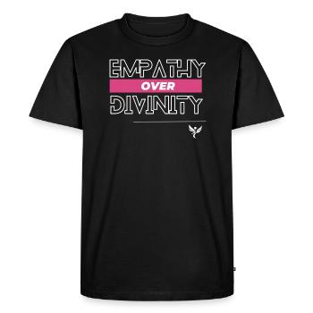 Empathy over divinity - Men's Premium Organic T-Shirt - black - Front - Nico (187cm)