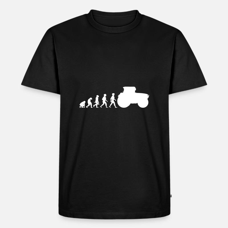 Evolution Traktor Trecker Ackerschlepper - Männer Premium Bio T-Shirt - Schwarz