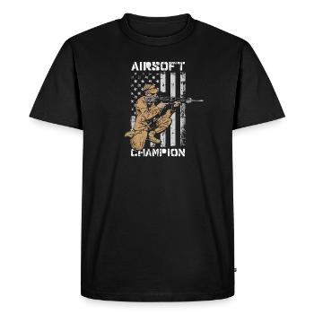 Airsoft - T-shirt Premium bio Homme - noir - Devant - Nico (187cm)