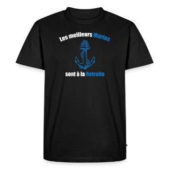 Les meilleurs marins sont à la retraite - T-shirt Premium bio Homme - noir - Devant - Nico (187cm)