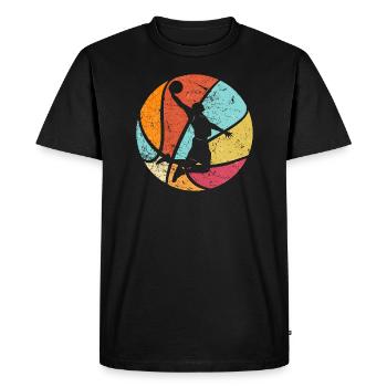 Basketball Player Basketball Player Retro Dunk - Men's Premium Organic T-Shirt - black - Front - Nico (187cm)