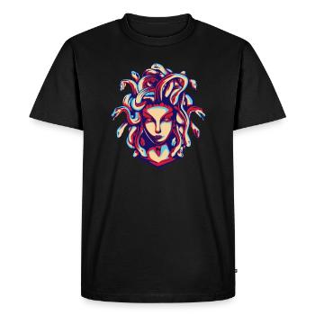 Créature mythique Méduse Mythologie grecque - T-shirt Premium bio Homme - noir - Devant - Nico (187cm)