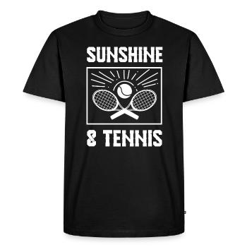 Soleil et tennis, loisirs, sports, vacances d'été - T-shirt Premium bio Homme - noir - Devant - Nico (187cm)