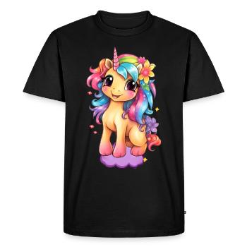 Licorne mignonne - T-shirt Premium bio Homme - noir - Devant - Nico (187cm)