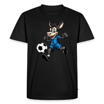 Football à âne (bleu) - T-shirt Premium bio Homme - noir - Devant - Nico (187cm)