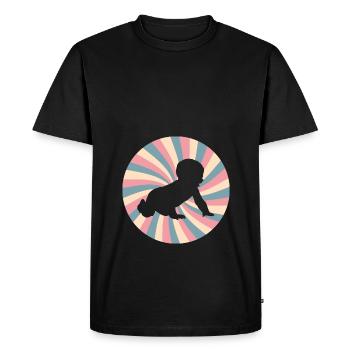 annonce de grossesse - Bebe drôle rétro - T-shirt Premium bio Homme - noir - Devant - Nico (187cm)