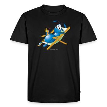 Ant in a deck chair - Men's Premium Organic T-Shirt - black - Front - Nico (187cm)