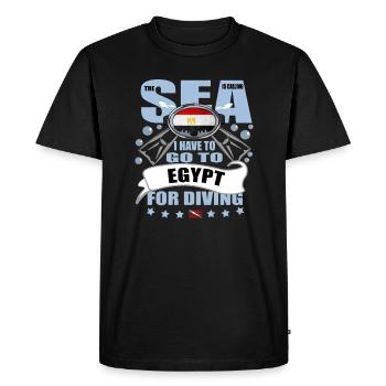 La mer appelle la plongée en Egypte - T-shirt Premium bio Homme - noir - Devant - Nico (187cm)
