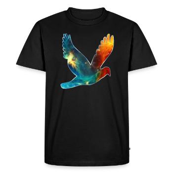 Friedenstaube Taube Frieden Vogel Symbol Universum - Männer Premium Bio T-Shirt - Schwarz - Vorne - Nico (187cm)