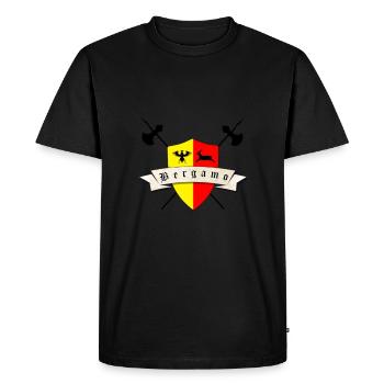 Coat of arms ancient city of Bergamo - Men's Premium Organic T-Shirt - black - Front - Nico (187cm)
