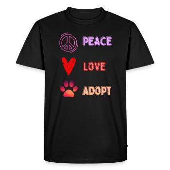 Paix Amour Adopter - T-shirt Premium bio Homme - noir - Devant - Nico (187cm)