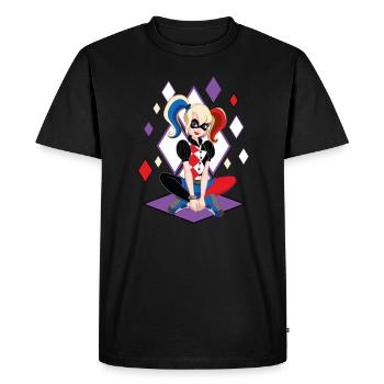 DC Super Hero Girls Harley Quinn - T-shirt Premium bio Homme - noir - Devant - Nico (187cm)