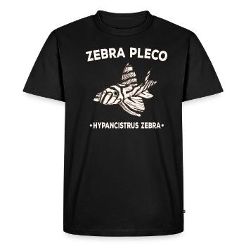 Zebra catfish aquarium Harnischwels Pleco Hypancistrus - Men's Premium Organic T-Shirt - black - Front - Nico (187cm)