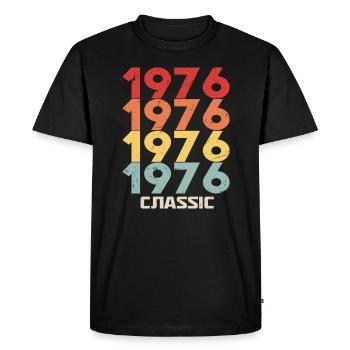 1976 Jubilee in classic vintage style 1976 - Men's Premium Organic T-Shirt - black - Front - Nico (187cm)