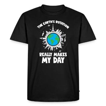 The Earth s rotation makes my day - Men's Premium Organic T-Shirt - black - Front - Nico (187cm)
