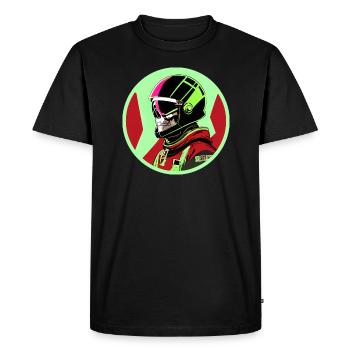 Skull in a helmet - Men's Premium Organic T-Shirt - black - Front - Nico (187cm)
