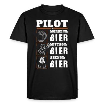 Mon quotidien de pilote - T-shirt Premium bio Homme - noir - Devant - Nico (187cm)