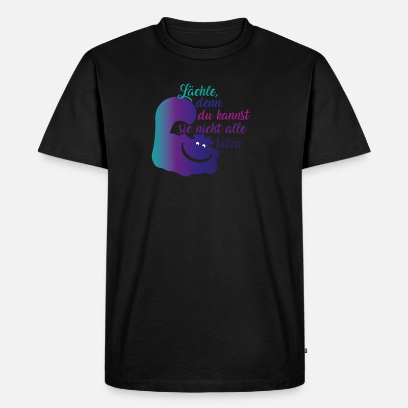Lächle, du kannst sie nicht - Männer Premium Bio T-Shirt - Schwarz