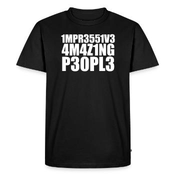 impressive - Men's Premium Organic T-Shirt - black - Front - Nico (187cm)