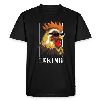 Le Roi de la Poule - T-shirt Premium bio Homme - noir - Devant - Nico (187cm)