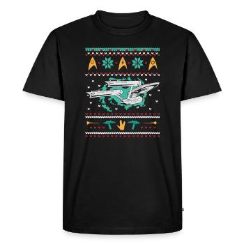 Star Trek Vaisseau Enterprise Ugly Christmas - T-shirt Premium bio Homme - noir - Devant - Nico (187cm)