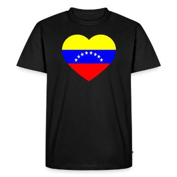Venezuela amour amour - T-shirt Premium bio Homme - noir - Devant - Nico (187cm)
