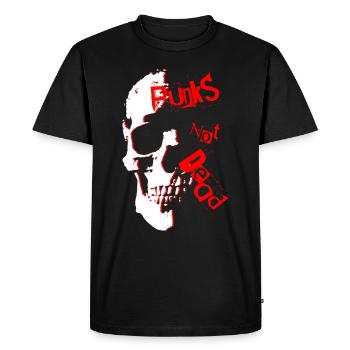 Punks not dead - crâne - rouge blanc - T-shirt Premium bio Homme - noir - Devant - Nico (187cm)