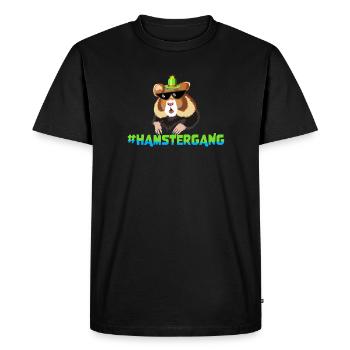 Hamster Gang Party - Men's Premium Organic T-Shirt - black - Front - Nico (187cm)