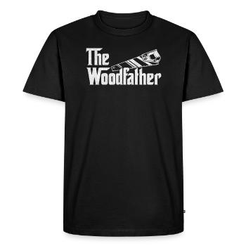 Le Père des bois - Drôle de papa charpentier - T-shirt Premium bio Homme - noir - Devant - Nico (187cm)