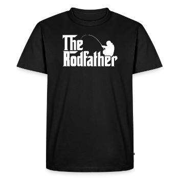 Le Rodfather - Drôle de papa pêcheur - T-shirt Premium bio Homme - noir - Devant - Nico (187cm)