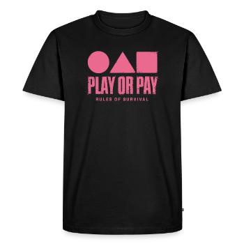 Squid Games - Play or Pay - Men's Premium Organic T-Shirt - black - Front - Nico (187cm)