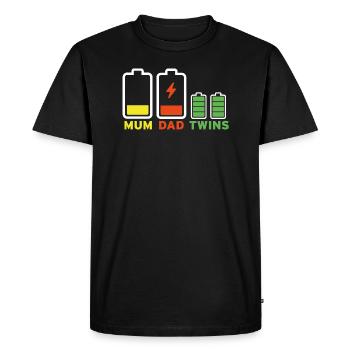 Jumeaux maman papa - T-shirt Premium bio Homme - noir - Devant - Nico (187cm)