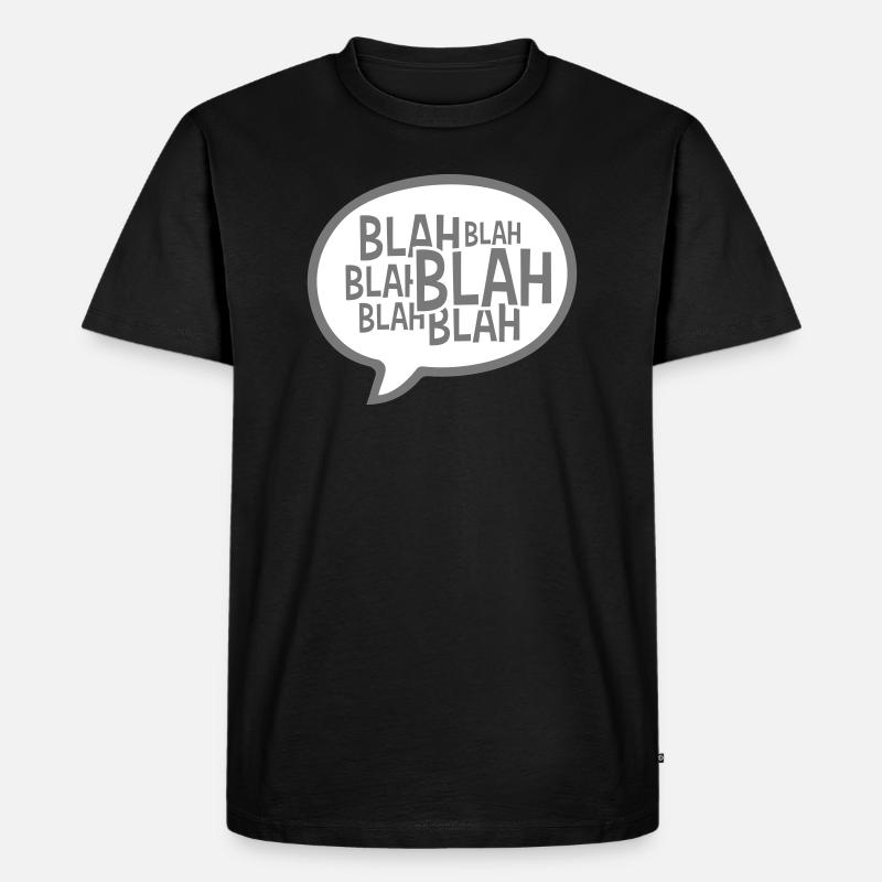 Sprechblase Comic Blah - Männer Premium Bio T-Shirt - Schwarz