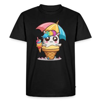 Licorne d’été - vos nouveaux vêtements préférés - T-shirt Premium bio Homme - noir - Devant - Nico (187cm)