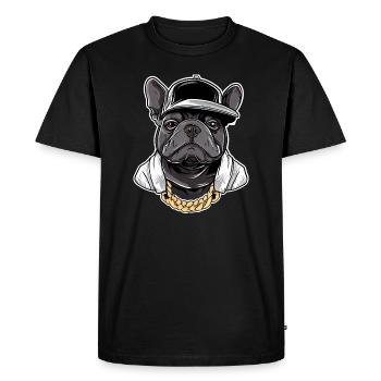 Artiste Hip Hop Bouledogue Français - T-shirt Premium bio Homme - noir - Devant - Nico (187cm)