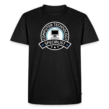 computer technology specialist - Men's Premium Organic T-Shirt - black - Front - Nico (187cm)