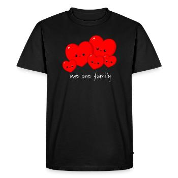 Coeurs - famille - T-shirt Premium bio Homme - noir - Devant - Nico (187cm)