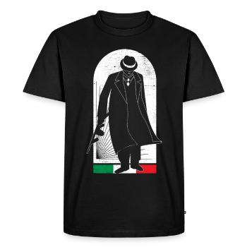Italie Mafia Graphique - T-shirt Premium bio Homme - noir - Devant - Nico (187cm)