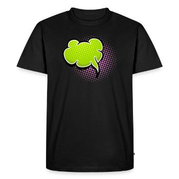 Green Comic Speech Balloon - Men's Premium Organic T-Shirt - black - Front - Nico (187cm)