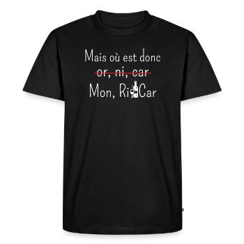 Mais ou est donc mon ri car - T-shirt Premium bio Homme - noir - Devant - Nico (187cm)