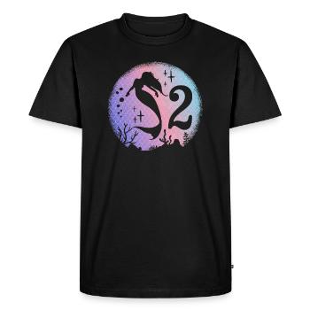 Mermaid Birthday Girl 2 years old Mermaid - Men's Premium Organic T-Shirt - black - Front - Nico (187cm)