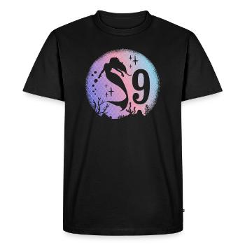 Mermaid Birthday Girl 9 years old Mermaid - Men's Premium Organic T-Shirt - black - Front - Nico (187cm)