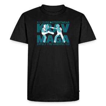 R U sure streetwear - Men's Premium Organic T-Shirt - black - Front - Nico (187cm)