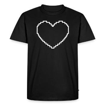 Rétro Pixel Heart - T-shirt Premium bio Homme - noir - Devant - Nico (187cm)
