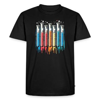 Tubes à essai colorés - T-shirt Premium bio Homme - noir - Devant - Nico (187cm)